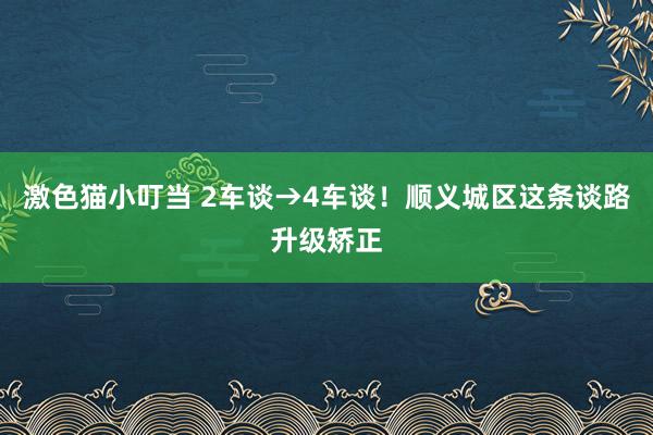 激色猫小叮当 2车谈→4车谈！顺义城区这条谈路升级矫正