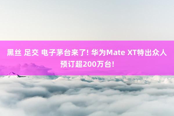 黑丝 足交 电子茅台来了! 华为Mate XT特出众人预订超200万台!