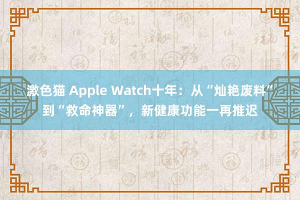 激色猫 Apple Watch十年：从“灿艳废料”到“救命神器”，新健康功能一再推迟