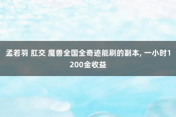 孟若羽 肛交 魔兽全国全奇迹能刷的副本， 一小时1200金收益