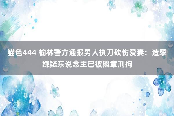 猫色444 榆林警方通报男人执刀砍伤爱妻：造孽嫌疑东说念主已被照章刑拘