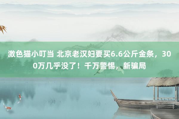 激色猫小叮当 北京老汉妇要买6.6公斤金条，300万几乎没了！千万警惕，新骗局