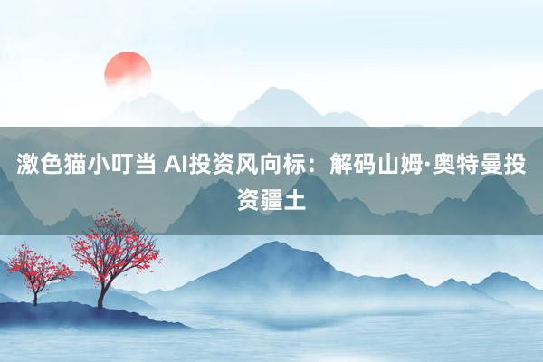 激色猫小叮当 AI投资风向标：解码山姆·奥特曼投资疆土