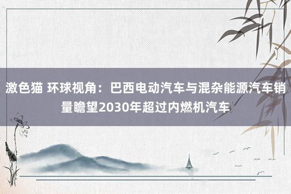 激色猫 环球视角：巴西电动汽车与混杂能源汽车销量瞻望2030年超过内燃机汽车