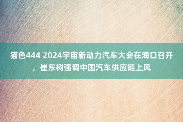 猫色444 2024宇宙新动力汽车大会在海口召开，崔东树强调中国汽车供应链上风