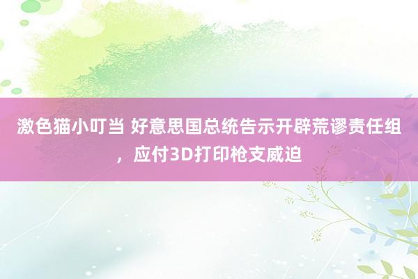 激色猫小叮当 好意思国总统告示开辟荒谬责任组，应付3D打印枪支威迫