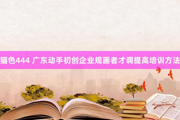 猫色444 广东动手初创企业规画者才调提高培训方法