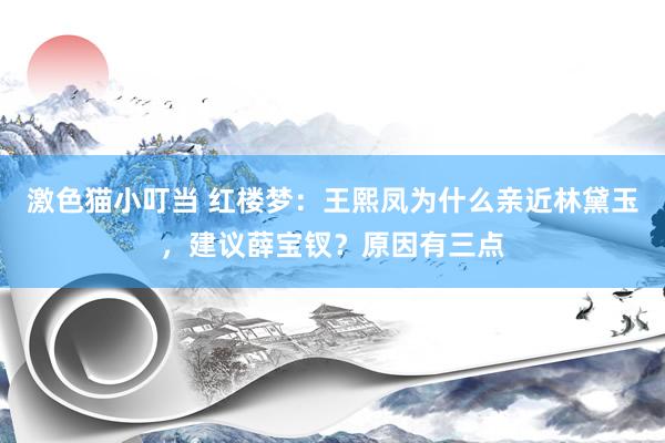 激色猫小叮当 红楼梦：王熙凤为什么亲近林黛玉，建议薛宝钗？原因有三点