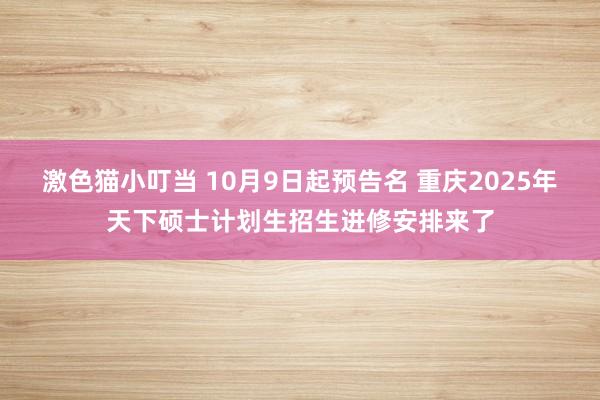 激色猫小叮当 10月9日起预告名 重庆2025年天下硕士计划生招生进修安排来了