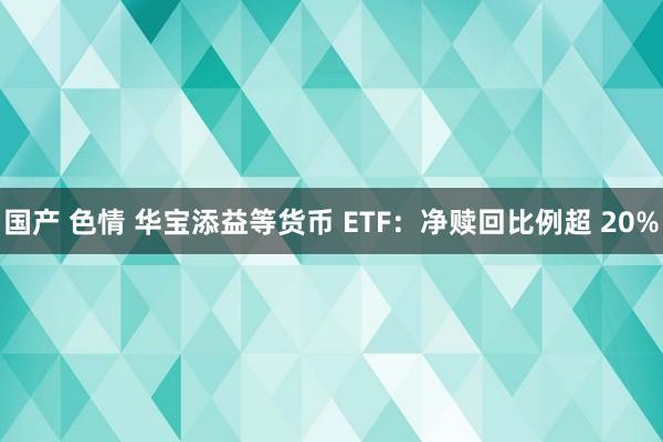 国产 色情 华宝添益等货币 ETF：净赎回比例超 20%