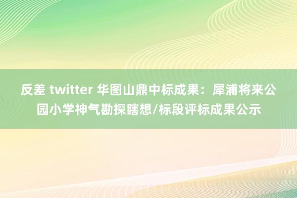 反差 twitter 华图山鼎中标成果：犀浦将来公园小学神气勘探瞎想/标段评标成果公示