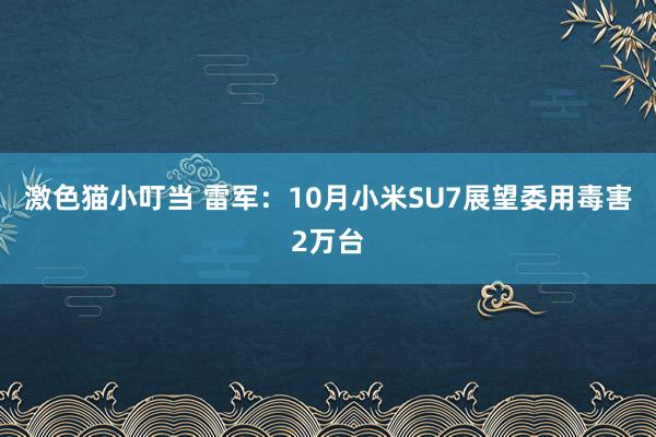 激色猫小叮当 雷军：10月小米SU7展望委用毒害2万台