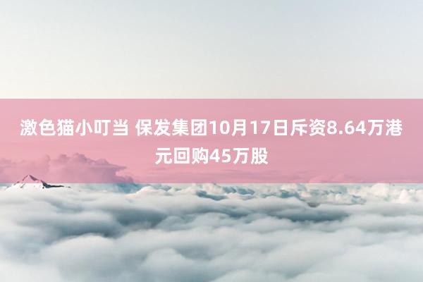 激色猫小叮当 保发集团10月17日斥资8.64万港元回购45万股