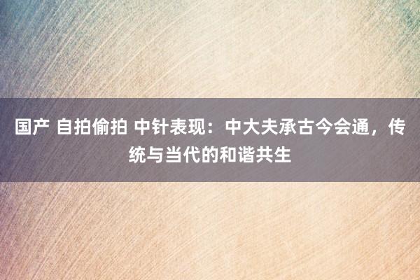 国产 自拍偷拍 中针表现：中大夫承古今会通，传统与当代的和谐共生