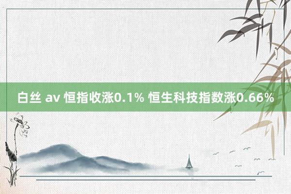 白丝 av 恒指收涨0.1% 恒生科技指数涨0.66%