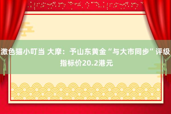 激色猫小叮当 大摩：予山东黄金“与大市同步”评级 指标价20.2港元