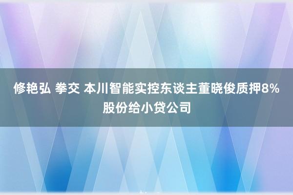 修艳弘 拳交 本川智能实控东谈主董晓俊质押8%股份给小贷公司