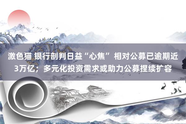 激色猫 银行剖判日益“心焦” 相对公募已逾期近3万亿；多元化投资需求或助力公募捏续扩容