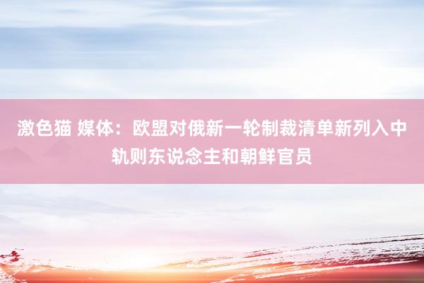 激色猫 媒体：欧盟对俄新一轮制裁清单新列入中轨则东说念主和朝鲜官员