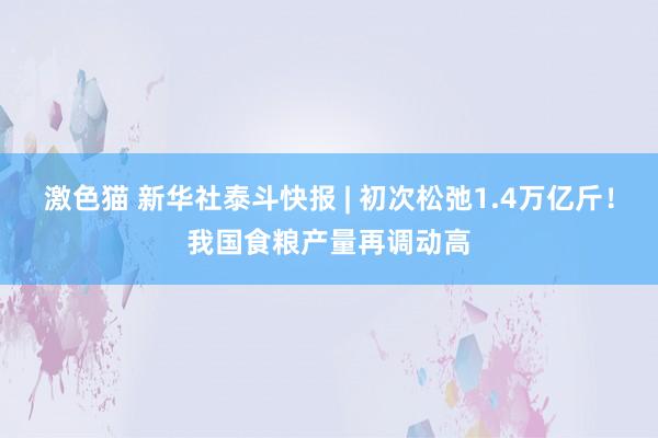 激色猫 新华社泰斗快报 | 初次松弛1.4万亿斤！我国食粮产量再调动高