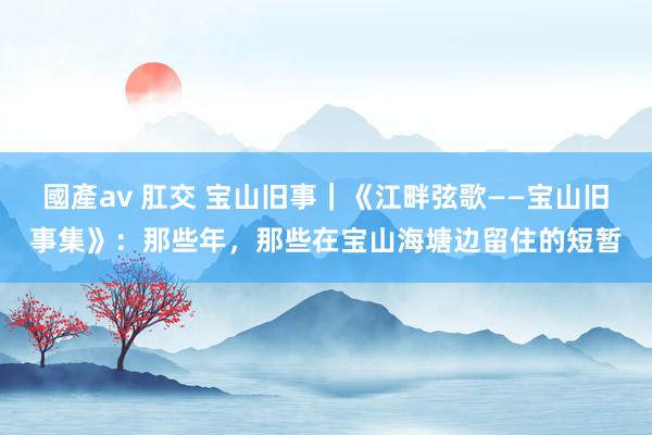 國產av 肛交 宝山旧事｜《江畔弦歌——宝山旧事集》：那些年，那些在宝山海塘边留住的短暂