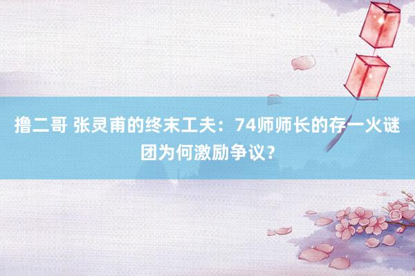 撸二哥 张灵甫的终末工夫：74师师长的存一火谜团为何激励争议？