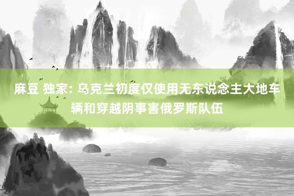 麻豆 独家: 乌克兰初度仅使用无东说念主大地车辆和穿越阴事害俄罗斯队伍