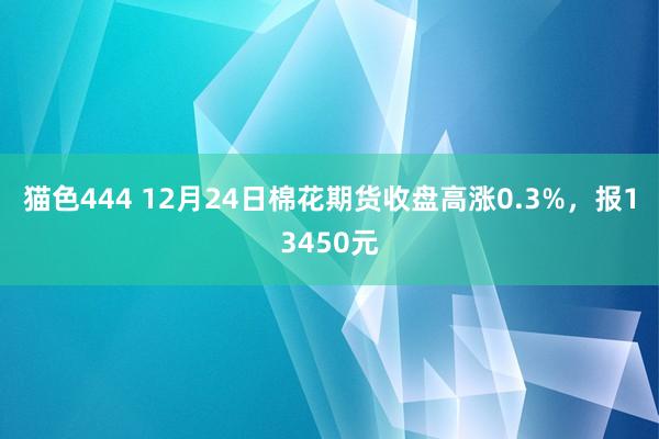 猫色444 12月24日棉花期货收盘高涨0.3%，报13450元