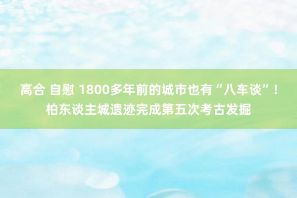 高合 自慰 1800多年前的城市也有“八车谈”！柏东谈主城遗迹完成第五次考古发掘