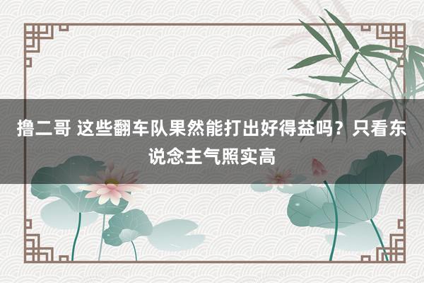 撸二哥 这些翻车队果然能打出好得益吗？只看东说念主气照实高