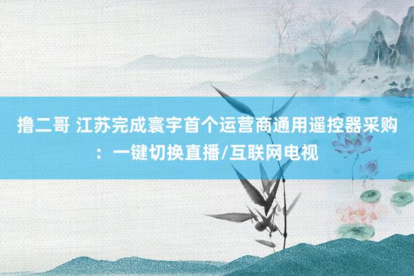 撸二哥 江苏完成寰宇首个运营商通用遥控器采购：一键切换直播/互联网电视