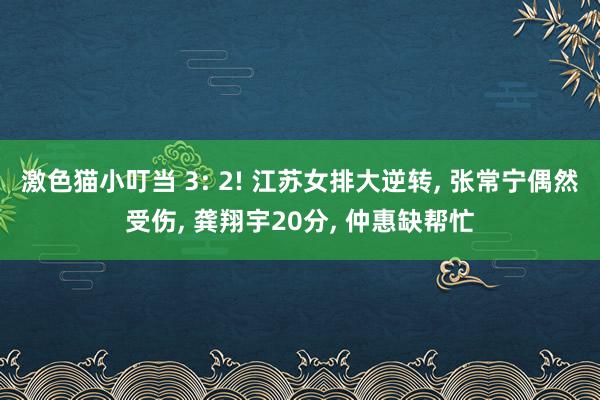 激色猫小叮当 3: 2! 江苏女排大逆转， 张常宁偶然受伤， 龚翔宇20分， 仲惠缺帮忙