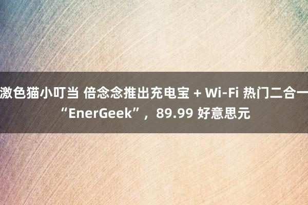 激色猫小叮当 倍念念推出充电宝 + Wi-Fi 热门二合一“EnerGeek”，89.99 好意思元