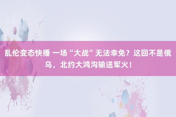 乱伦变态快播 一场“大战”无法幸免？这回不是俄乌，北约大鸿沟输送军火！